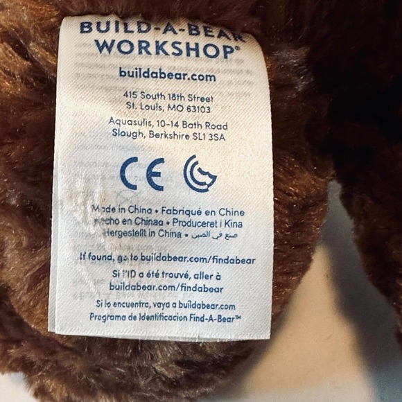 Build A Bear Baseball Feet Teddy Brown 16" Stuffed Plush w/ happy b-day shirt - Picture 5 of 10